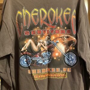 Long sleeve vintage motorcycle rally tee